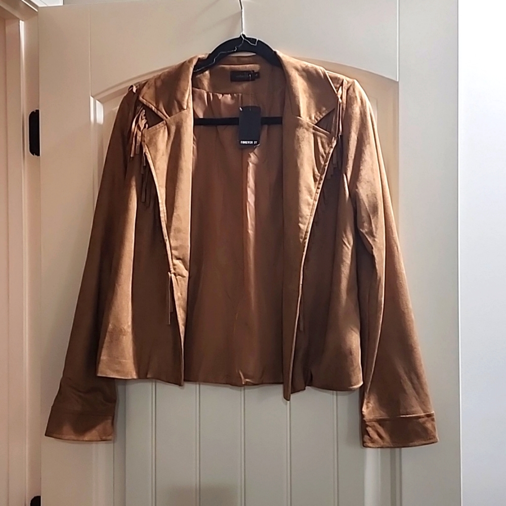 Forever 21 fringe lined jacket